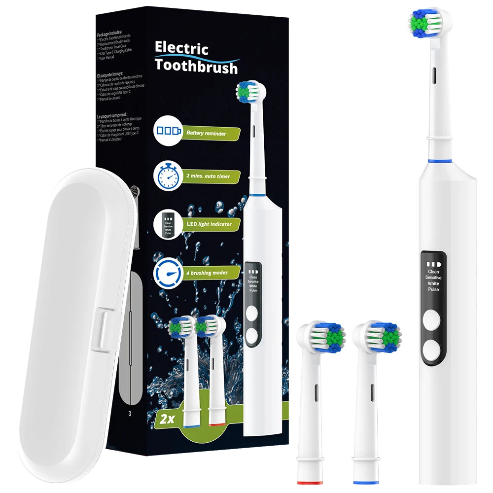 PulseClean Pro - Smart Electric Toothbrush with 4 Cleaning Modes