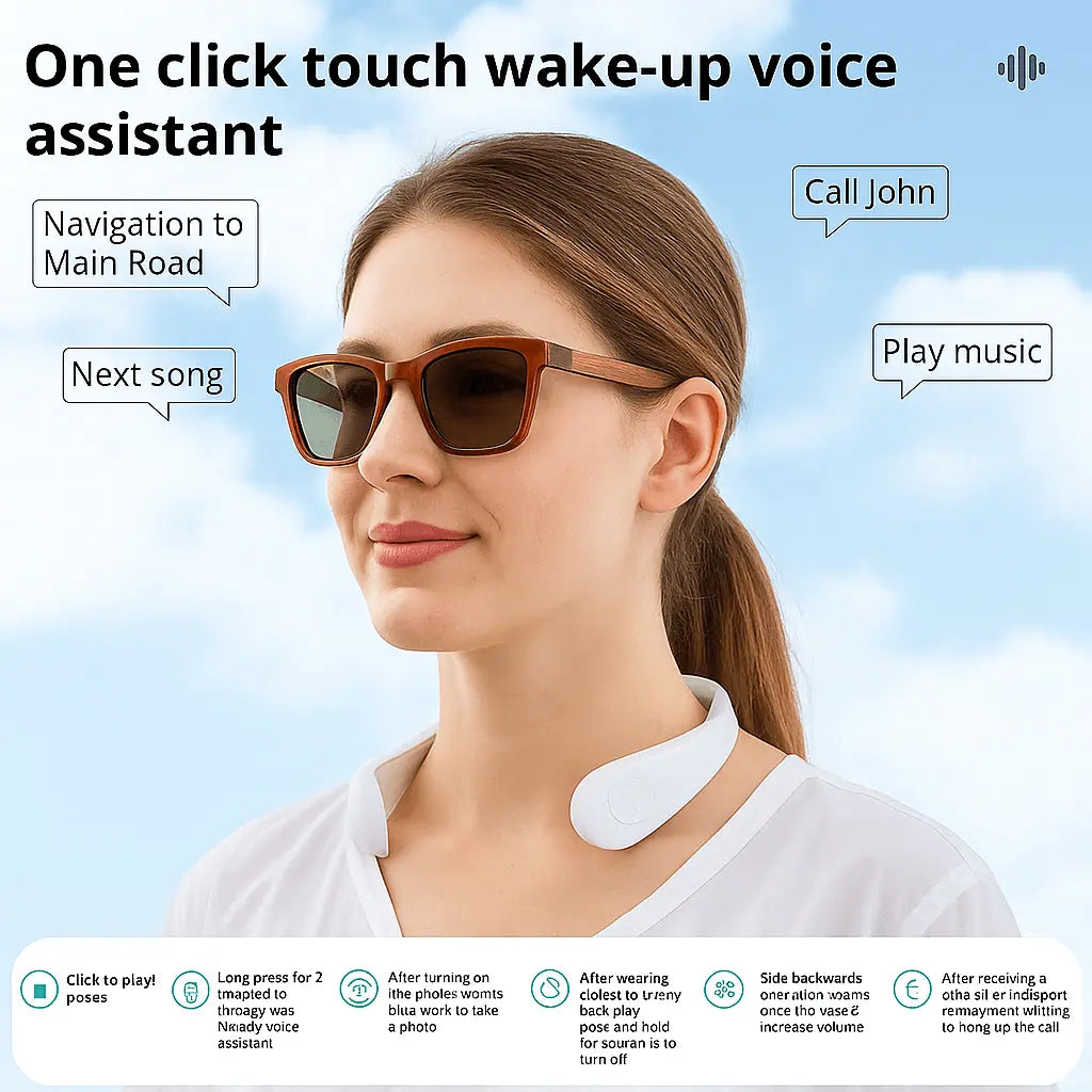 G06 Smart Bluetooth Audio Sunglasses with voice assistant features and sleek design for hands-free functionality.