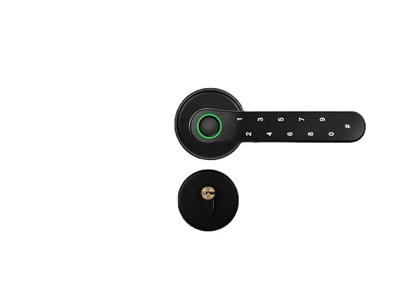 11-8-1 Smart WiFi Lock for indoor doors, featuring a keypad and a keyhole for family-friendly access and privacy.