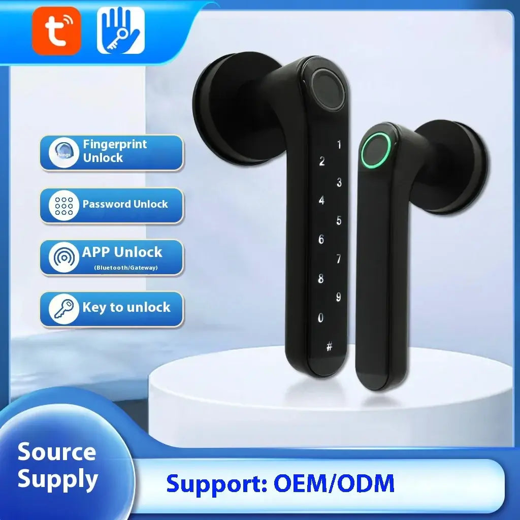 11-8-1 Smart WiFi Lock with fingerprint and app unlock features, ideal for indoor bedroom doors.
