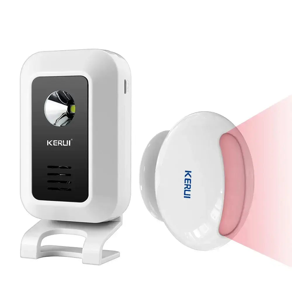 Wireless motion sensor doorbell chime with customizable ringtones and LED night light, ideal for home security.