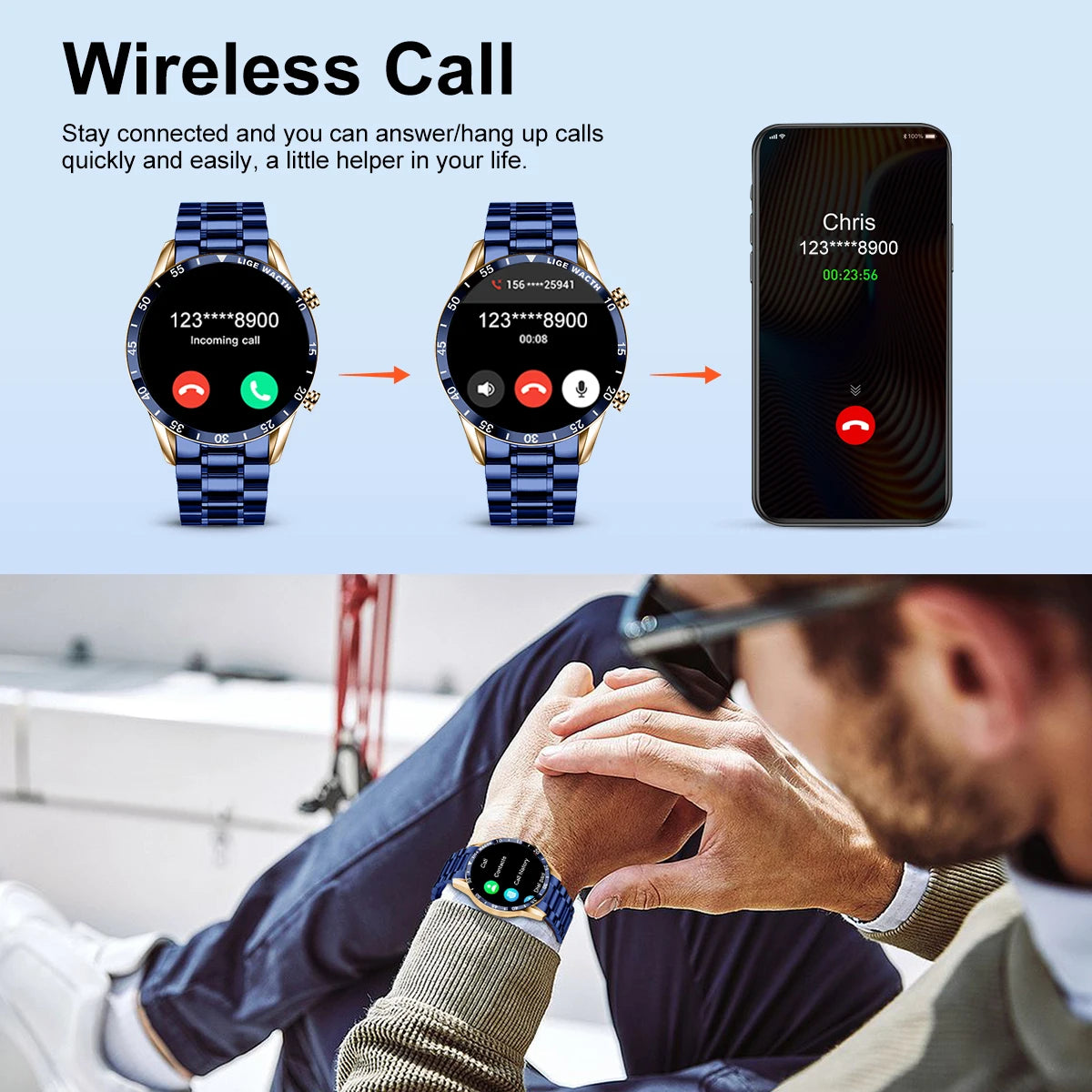 BW0189 Smartwatch for Men – 1.39” HD Display, Bluetooth Calling, Health Tracking