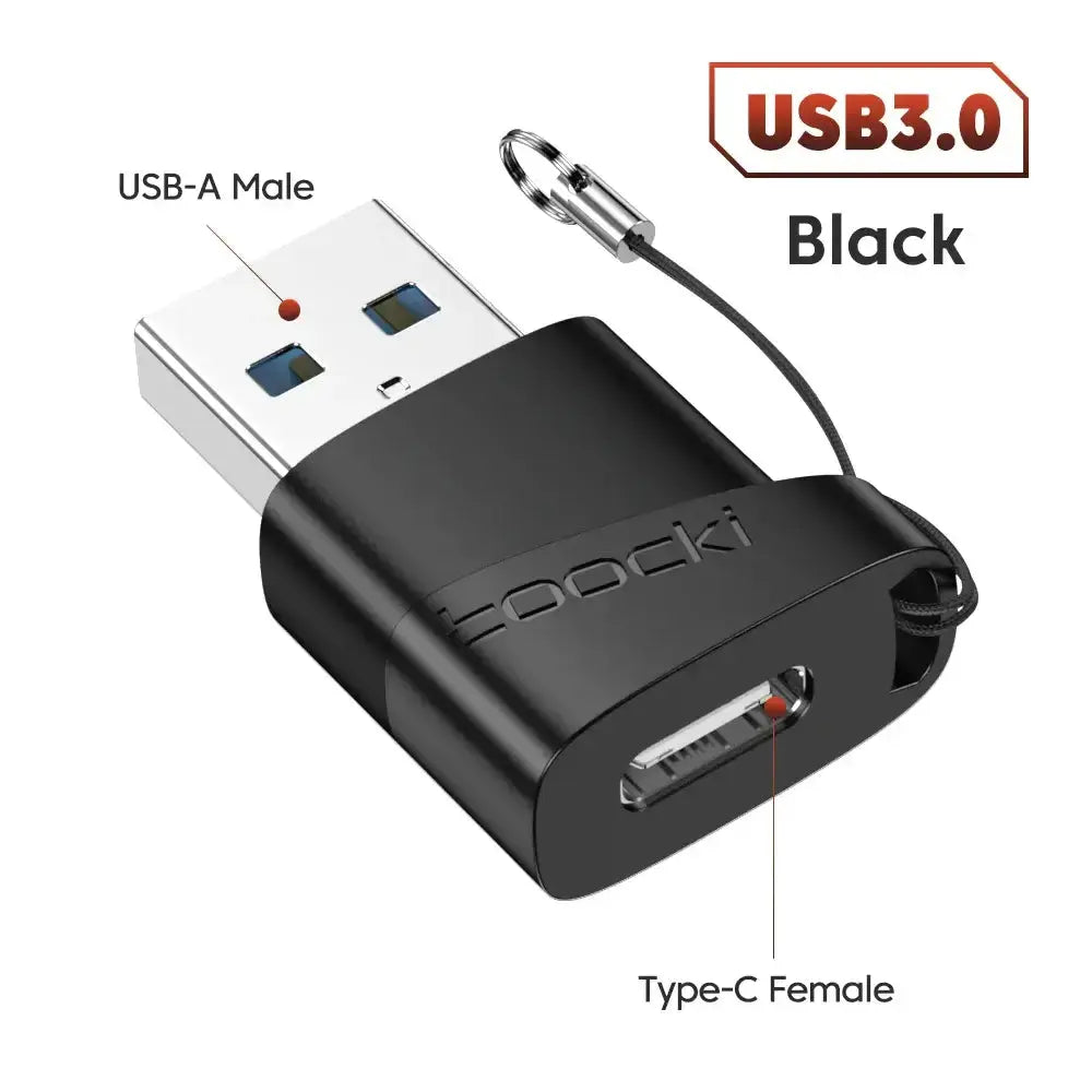 Toocki OTG Adapter, USB-A Male to Type-C Female, compact and versatile, ideal for data transfer and charging.