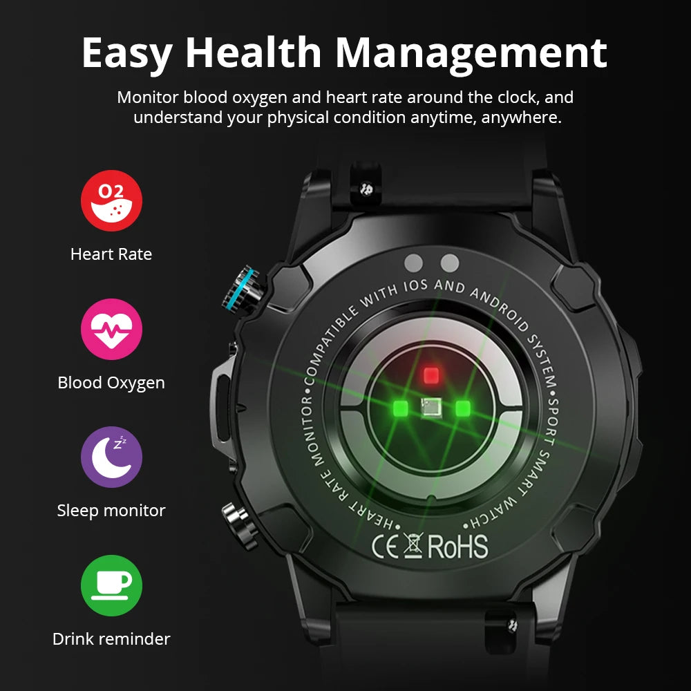 ProGear M42 – Military Smartwatch with 100+ Sports Modes & AMOLED Display