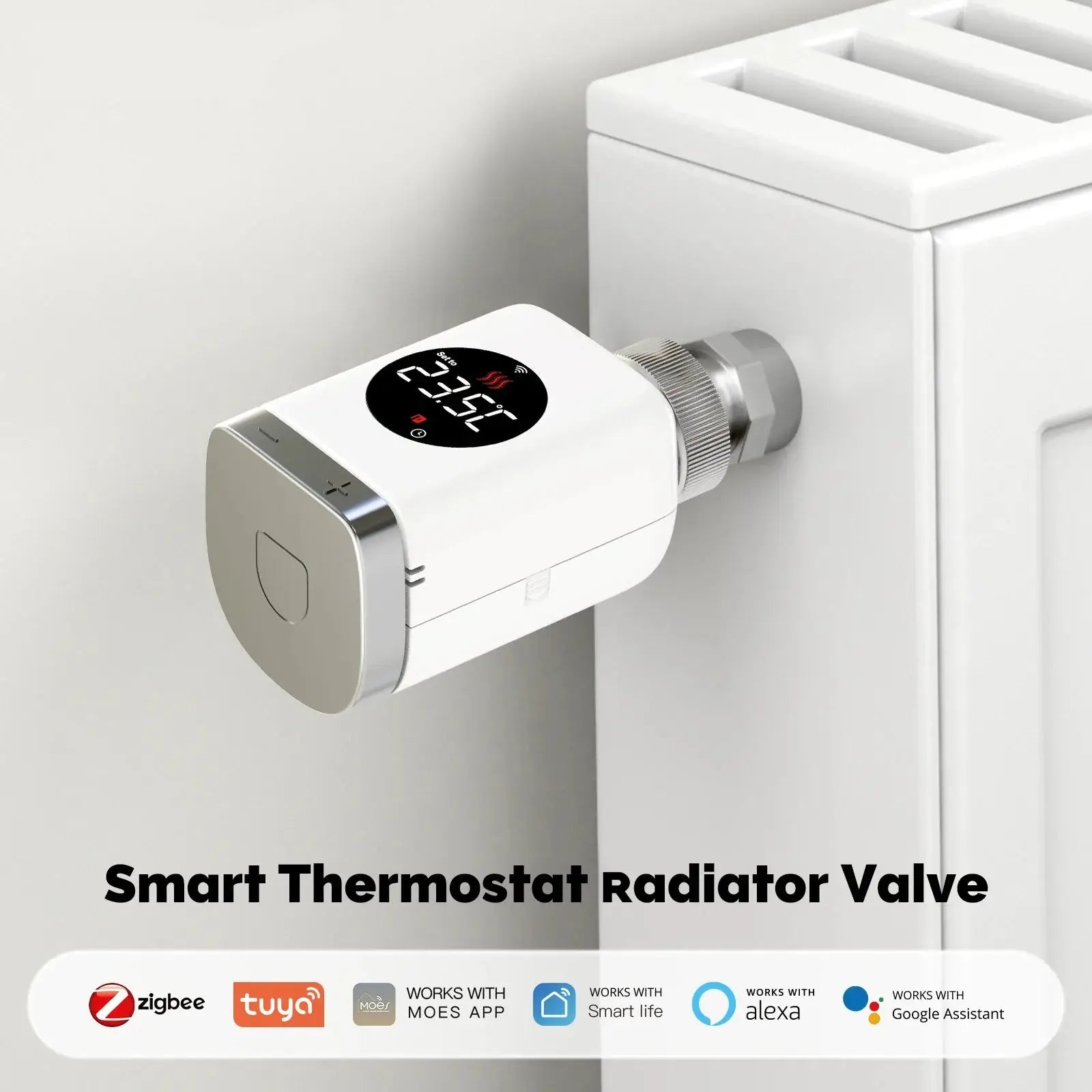 HeatFlow Smart Thermostat Radiator Valve with app control and voice assistant compatibility