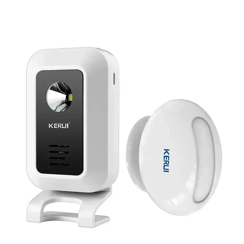 Wireless motion sensor doorbell chime with customizable ringtones and motion alert for home security.