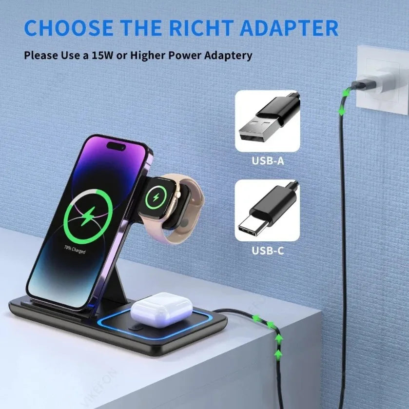 PowerNest™ 3-in-1 Wireless Charging Station