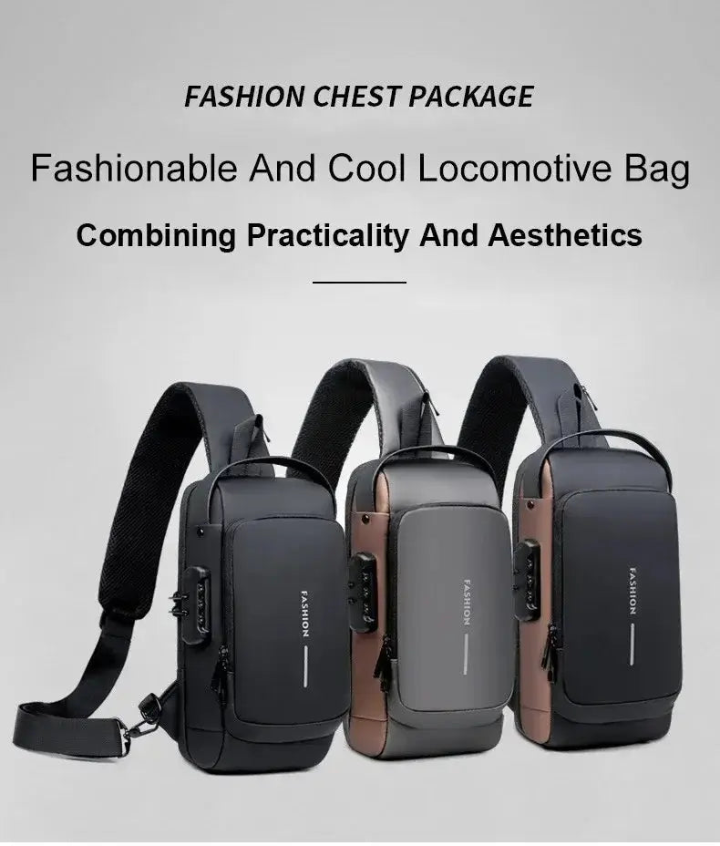 Fashionable chest bags in black and brown, showcasing practicality and cool aesthetic for everyday use.