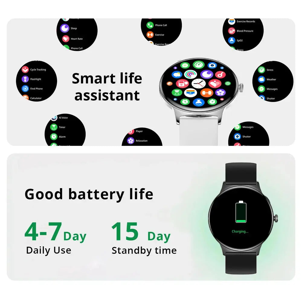 Aurelia V89 – Women’s Smartwatch with 1.43” AMOLED Display & Bluetooth Calling ITECHΛHEAD