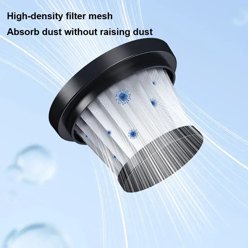 High-density filter mesh for AeroVac One vacuum, absorbs dust without raising it, ensuring efficient cleaning.