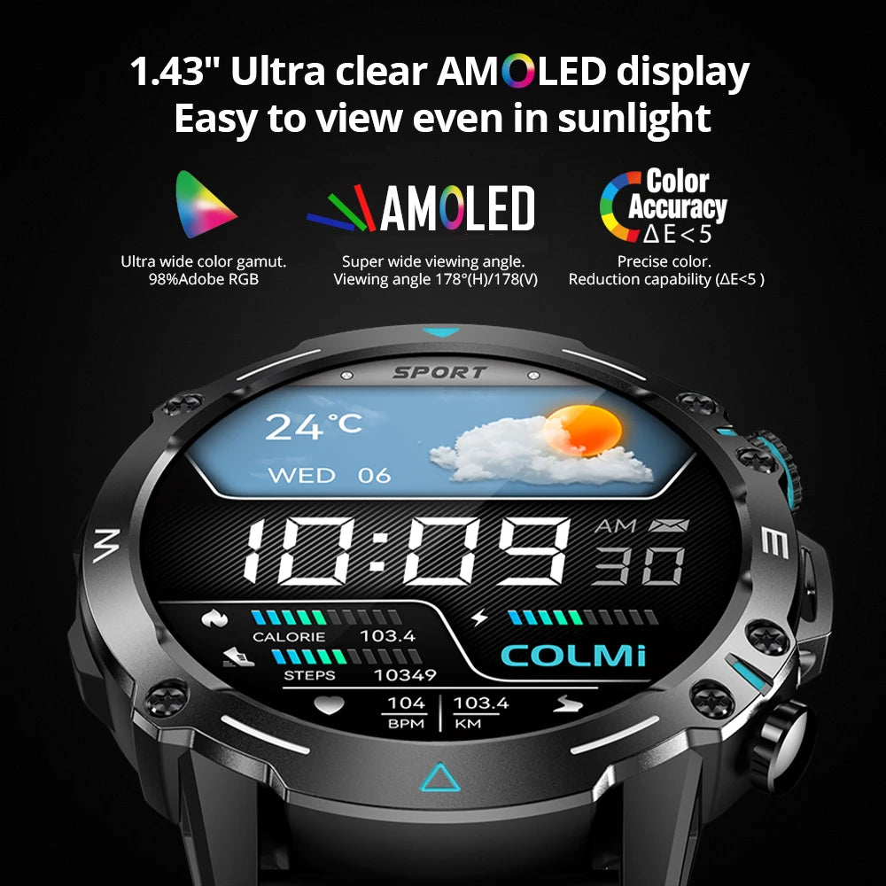 ProGear M42 – Military Smartwatch with 100+ Sports Modes & AMOLED Display