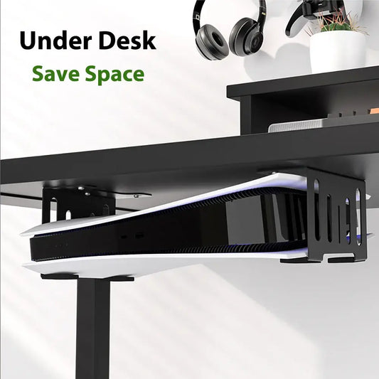 StealthCradle PS5 console mount under desk to save space, keeping gaming area neat and organized.