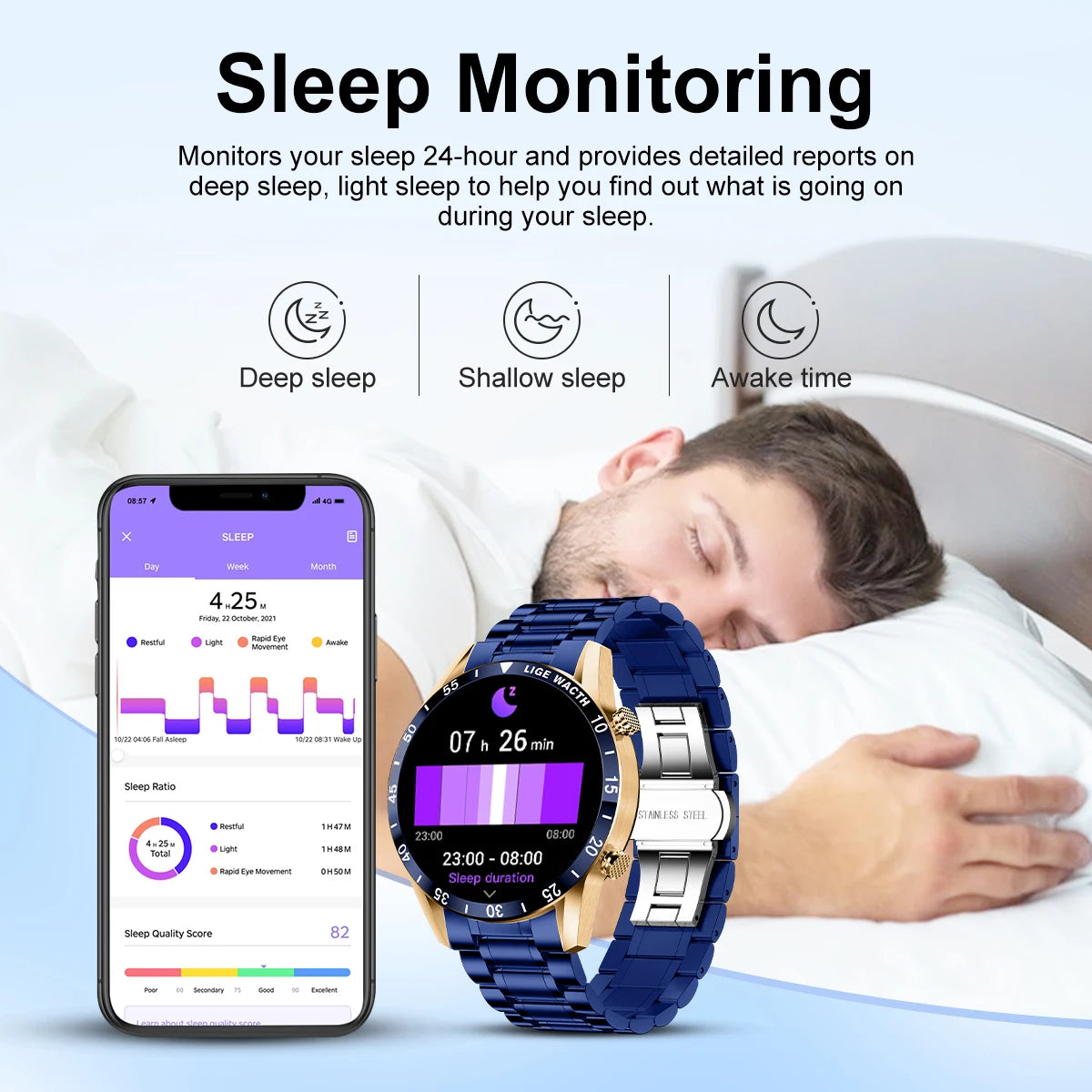 BW0189 Smartwatch for Men – 1.39” HD Display, Bluetooth Calling, Health Tracking